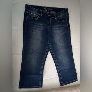 Royal Premium Capris Womens Denim Dark Blue Jeans
